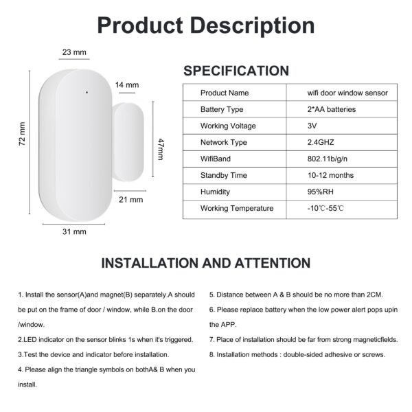 Door/Window Smart Sensor WIFI