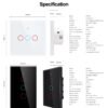 H472b2fec2bf54f738b1103c3d63ee61fZ Wifi Light Switch, Smart Touch Wall Switch EU/US Support Multi-way Control 100-240V, Works with Alexa Google Home