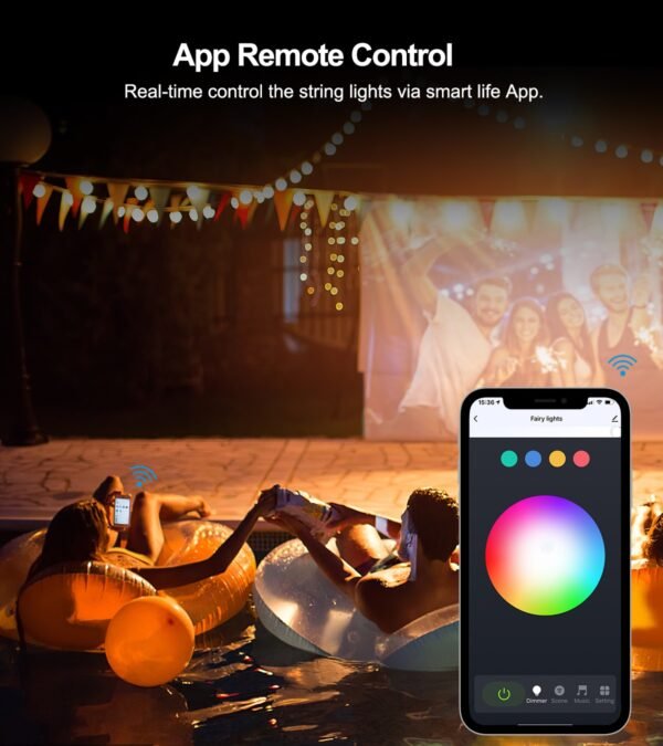 Wifi Bluetooth LED Fairy String Lights RGB 10M