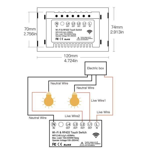 Smart Glass Panel Touch Switch with WIFI