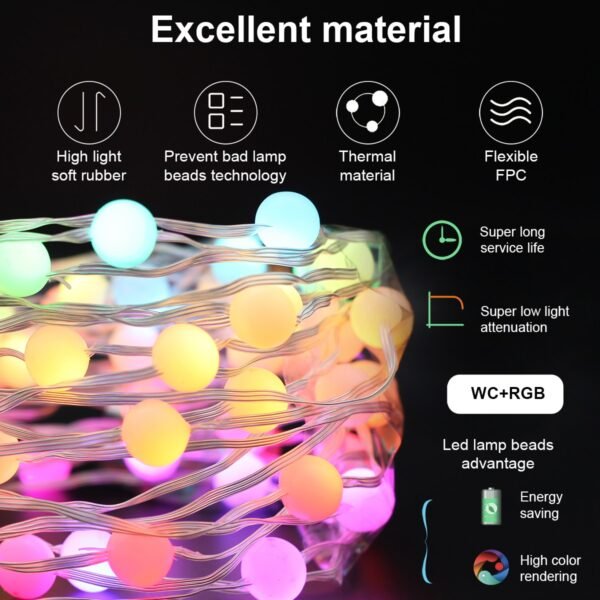 Wifi Bluetooth LED Fairy String Lights RGB 10M