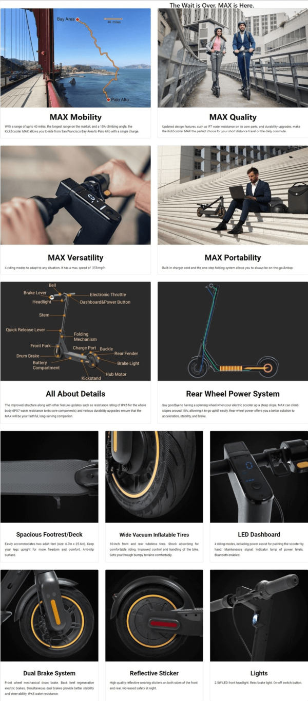 Max Scooter discription Fulle MAX e-Scooter 35km/h