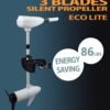 New-86LBS-Electric-Trolling-Motor-Inflatable-Boat-Outboard-Engine-Fishing-White 86LBS Thrust 12V Electric Trolling Motor