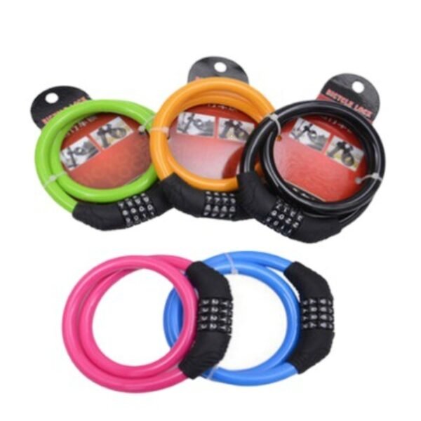 Bicycle Lock Mountain Bike Anti-theft Wire Lock 4 Digital Password Electric Car Motorcycle Steel Cable Lock Bicycle Accessories